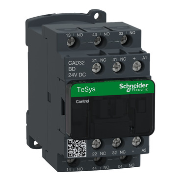 CAD32BD | Control relay, TeSys Deca, 3NO+2NC, 0 to 690V, 24VDC standard coil, screw clamp