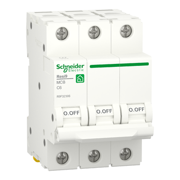 R9F32332 - Miniature circuit breaker (MCB), Resi9, 3P, 32A, C curve, 4500A (IEC/EN 60898-1) Schneider Electric
