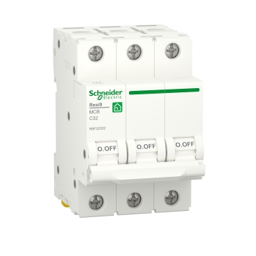 R9F32332 - Miniature circuit breaker (MCB), Resi9, 3P, 32A, C curve, 4500A (IEC/EN 60898-1)