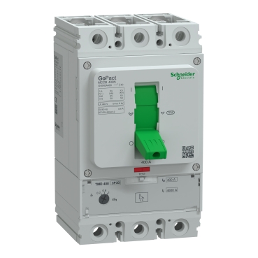 G40N3A400 | Circuit breaker, GoPact MCCB 400, 3 poles, 50kA at 415VAC, 400A rating, TMD trip unit, adjustable thermal protection