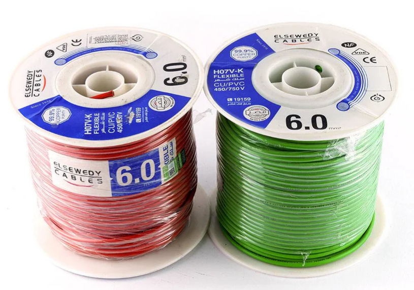 El Sewedy Electric Felexible CU/PVC copper wire (6mm, Yellow)