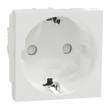 NU303718 | Socket-outlet, New Unica, 2P+E, 16A, Schuko, with shutter, white