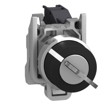 XB4BG21 | Schneider Electric Key switch selector, metal, black, Ø22, key n°455, 2 positions, stay put, 1 NO