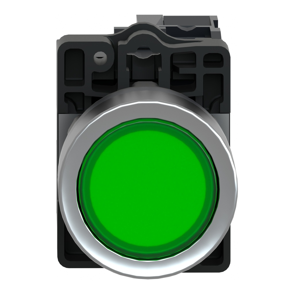 XA2EW33M1 | Schneider Electric green flush complete illum push-button - Ø22 - flush - 220V AC - 1NO