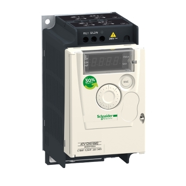 ATV12H055M2 | Schneider variable speed drive, Altivar 12, 0.55kW, 0.75hp, 200 to 240V, 1 phase, with heat sink