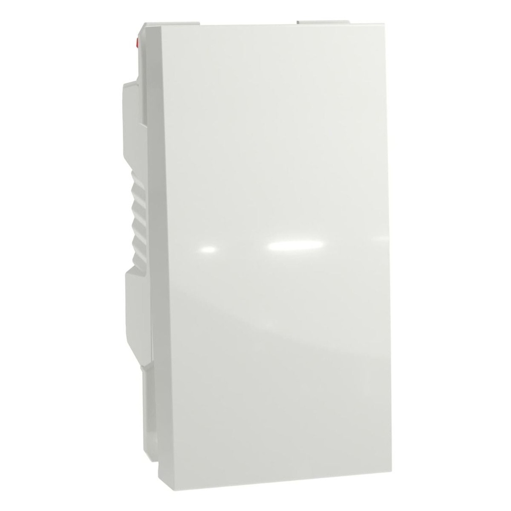 Schneider NU310618 | Push-button, New Unica, + NO push-button, 10A, 1 module, screwless terminals, untreated, IP4X, white