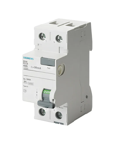 5SV5316-0 | Siemens RCCB (Earth leakage) 30mA 63A 2P 6KA