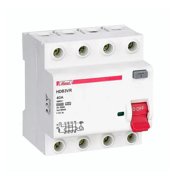 Himel HDB3VR Residual Current Circuit Breaker HDB3VR425SC | 4P, 25A, 30mA, 6kA, Type AC