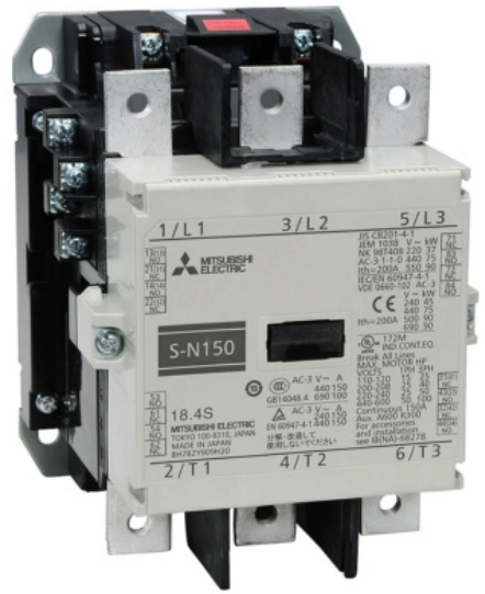 S-N150 | Mitsubishi Contactor 150A, 75KW, Coil 220VAC, 2NO + 2NC