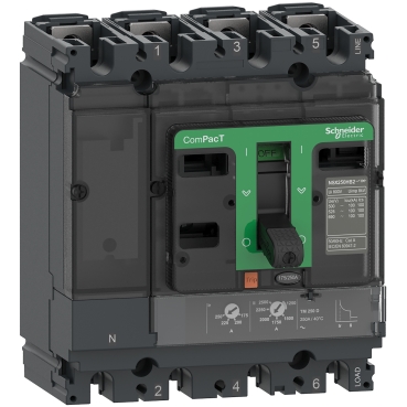 C10F6TM063 - Circuit breaker ComPacT NSX100F, 36kA at 415VAC, TMD trip unit 63A, 4 poles 3d