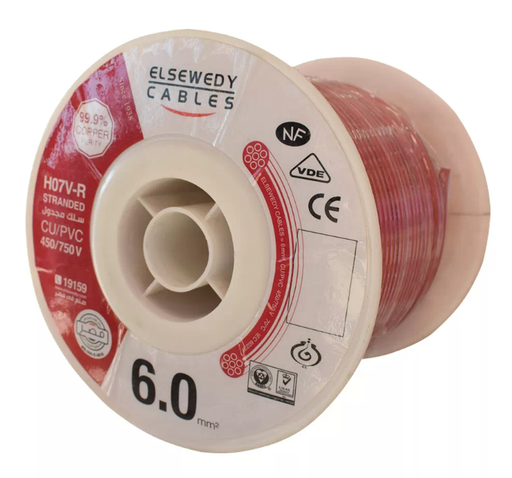 El Sewedy Electric Stranded Cable (6mm, Red)