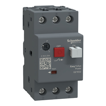 GZ1E02 | Motor circuit breaker,Easy TeSys Power,GZ1E,AC-3,3P,0.16..0.25A,thermal magnetic